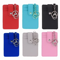 1Piece PU Leather Slim Card Holder Purse ID Window Front Pocket Wallet Credit Bus Card Holder Gifts for Friends Women