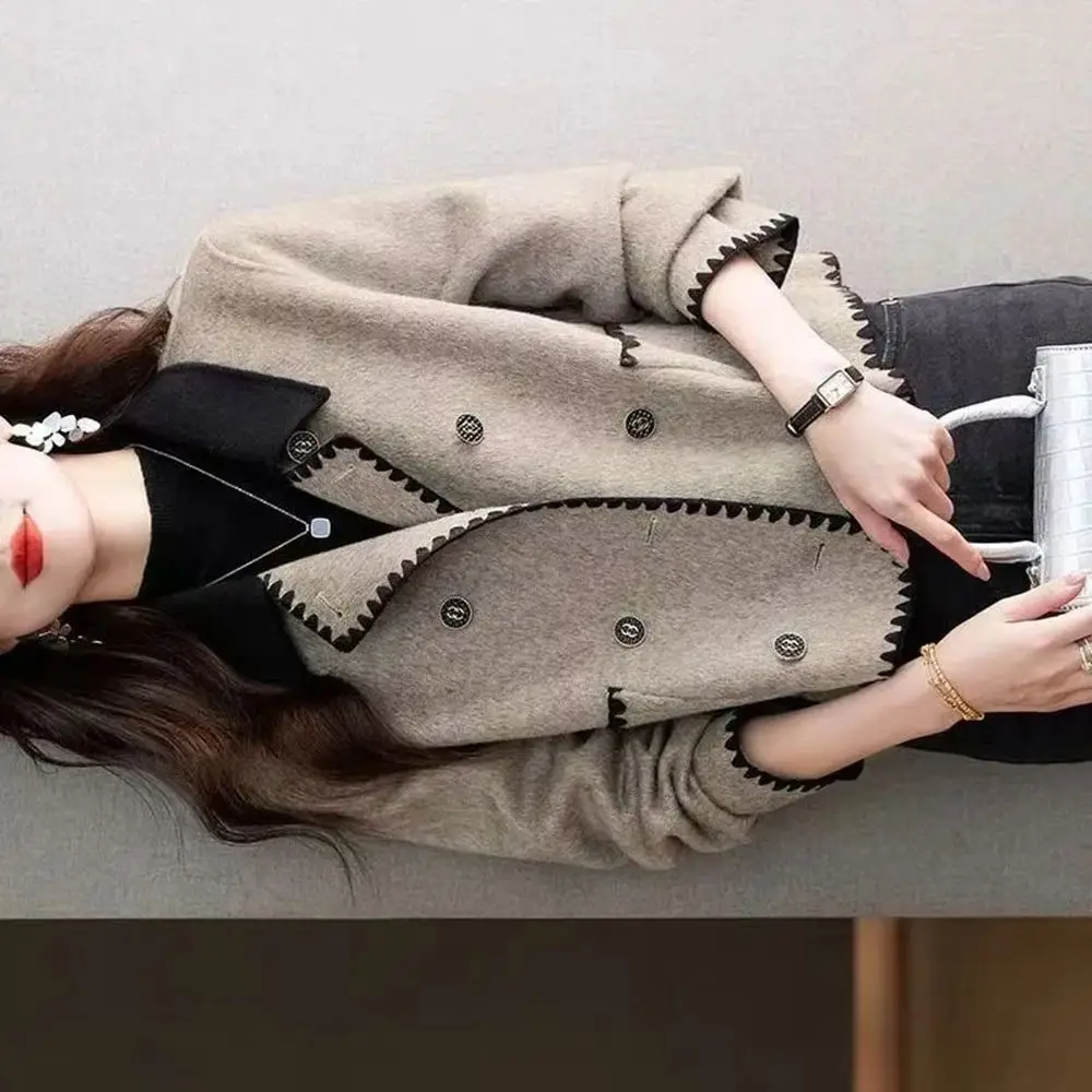 

High Quality Fashion Short Assorted Colors Double-Sided Velvet Woolen Coat Women's Autumn Winter Casual Wool Coat Female Jacket