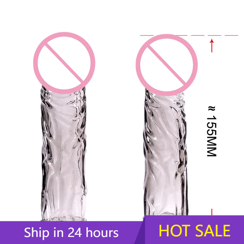 Extension Reusable Condom Penis Sleeve Male Enlargement Time Delay Spike Clit Massager Cover Crystal Clear Condoms Adult  2