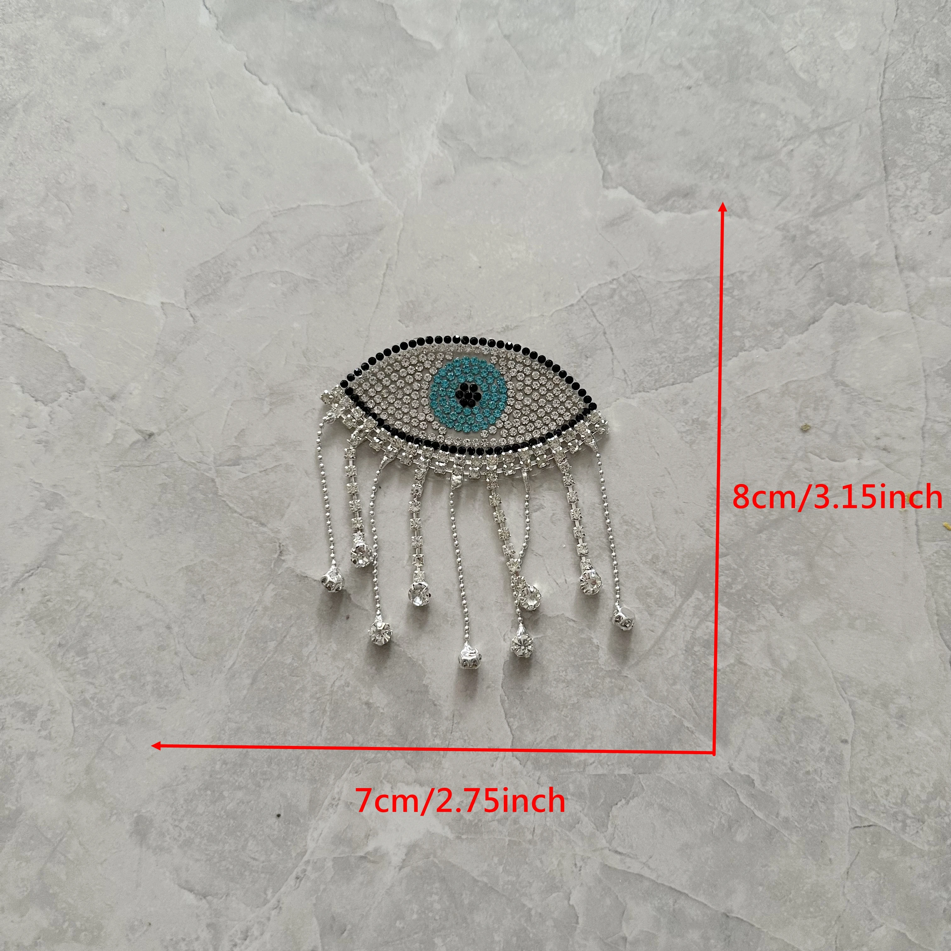 Iron on 3D Rhinestones Eye LOVE Diamond Lips Patches Handmade Sew on Heart Beaded Appliques for Clothes Bags