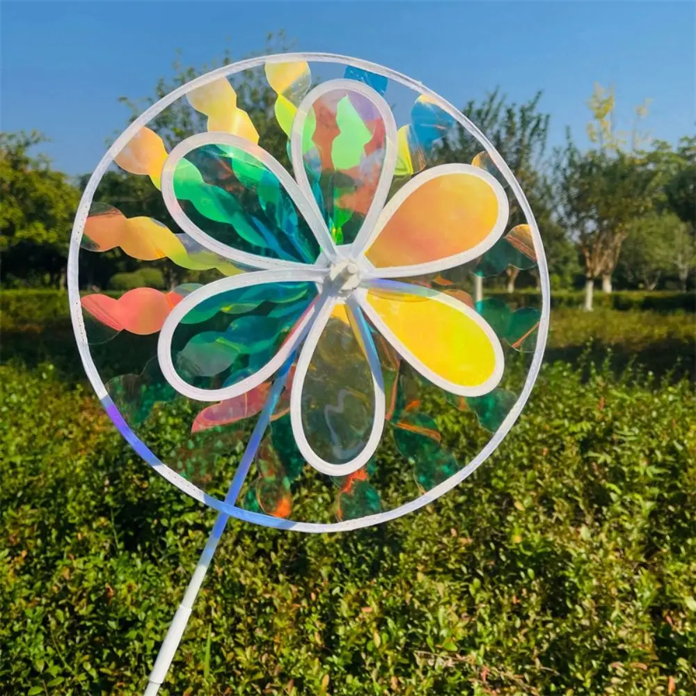 다양한 스타일의 해바라기 풍차 지름 27~38cm PVC 말뚝형 잔디 꽃바람개비 이중 레이저 반짝임
