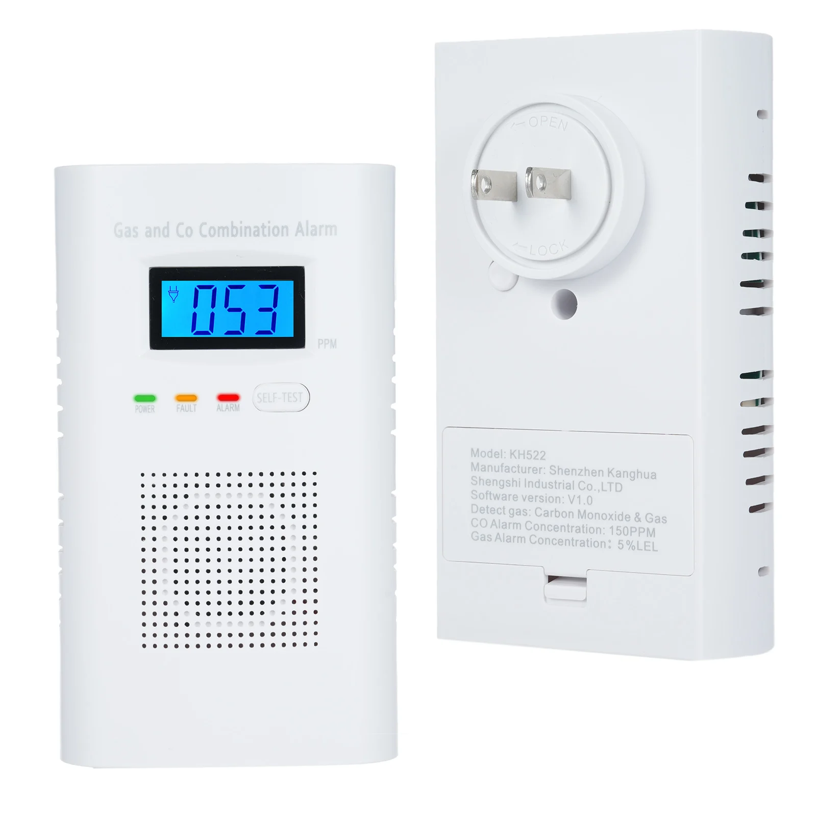 2in1 Gas Detector Carbon Monoxide Natural Gas Detector Combination Co Monoxide Propane LPG Gas Detector for Kitchen Home