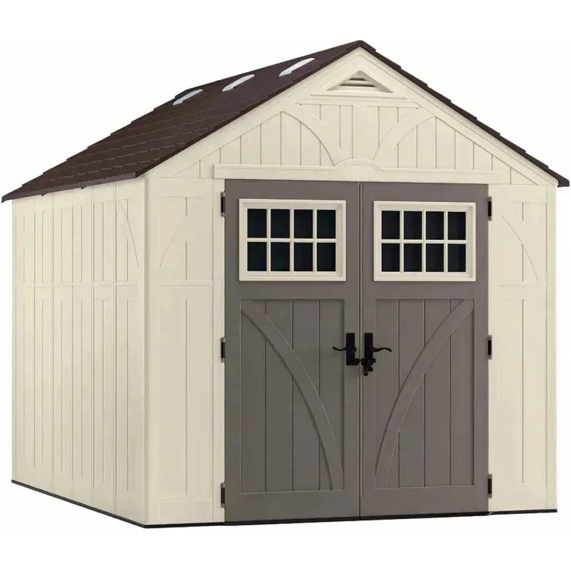 

QAZ8-Suuncast 8' x 10' Heavy-Duty Resin Tremont Storage Shed.Sand