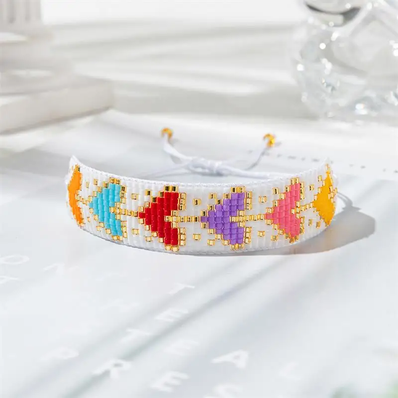 ZHONGVI Exquisite Miyuki Bead Bracelet Woven Adjustable For Women Jewelry Heart Ladies Accessory Birthday Gifts Party Wholesale