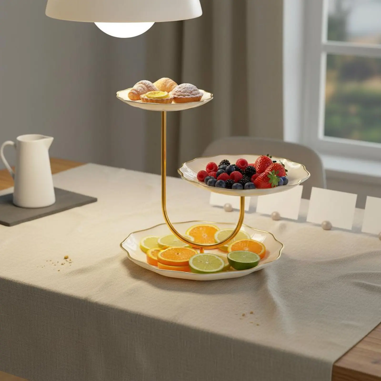 Tiered Serving Tray Transparent 3 Tier Tray Fruit Stand Elegant Dessert Display Stand Space Saving for Cafe