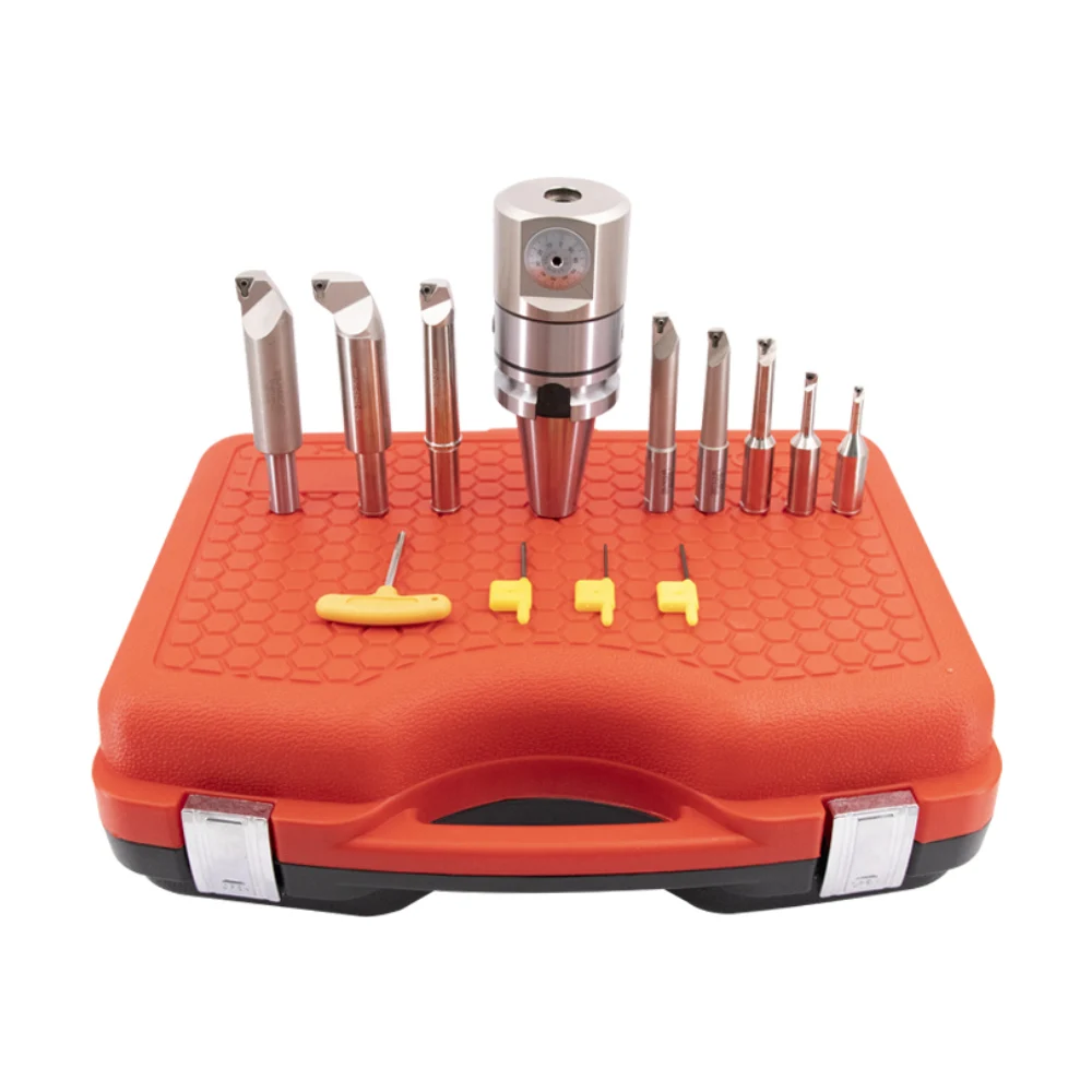For CNC Machines Steel Construction  Pump Engine New Condition NBJ16 CNC Tool Holder Fine Adjustable Boring Head 8PCS Cutters
