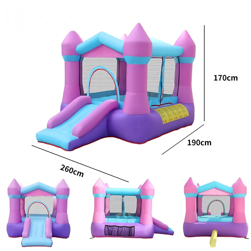 معدات لعب الأطفال الصغيرة الداخلية نفخ القلعة الشريحة 420D أكسفورد القماش الأطفال نفخ الحارس مهرجان الهدايا