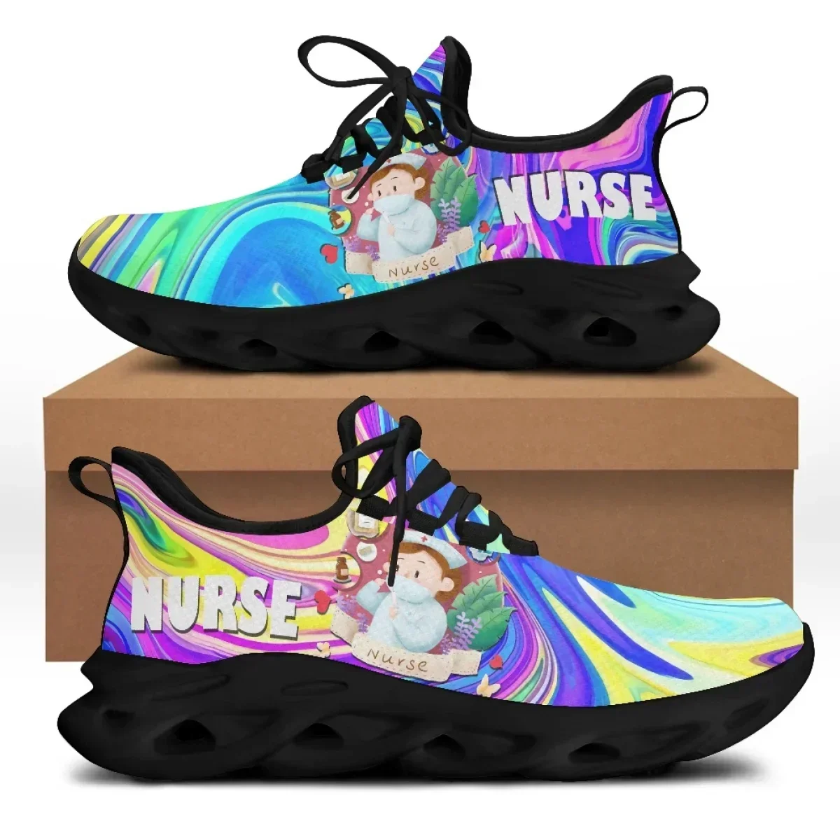 

Женские повседневные туфли-балетки с принтом «Рождественский снеговик» и больничным дизайном, легкие, сетчатые, для медперсонала.