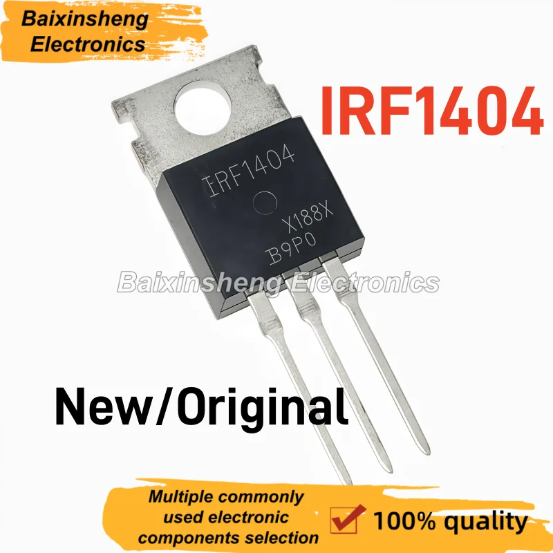 10PCS IRF1404 40V202A IRF1404PBF TO-220 N-channel Power MOSFET  low on resistance, commonly used in power inverters