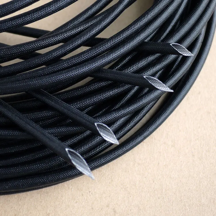 ID 1 ~ 25mm 200 Deg.C Fiberglass Tube Silicone Resin Braided Wire Sleeve Flame Resistant Fiber Glass Insulate Cable Pipe Protect