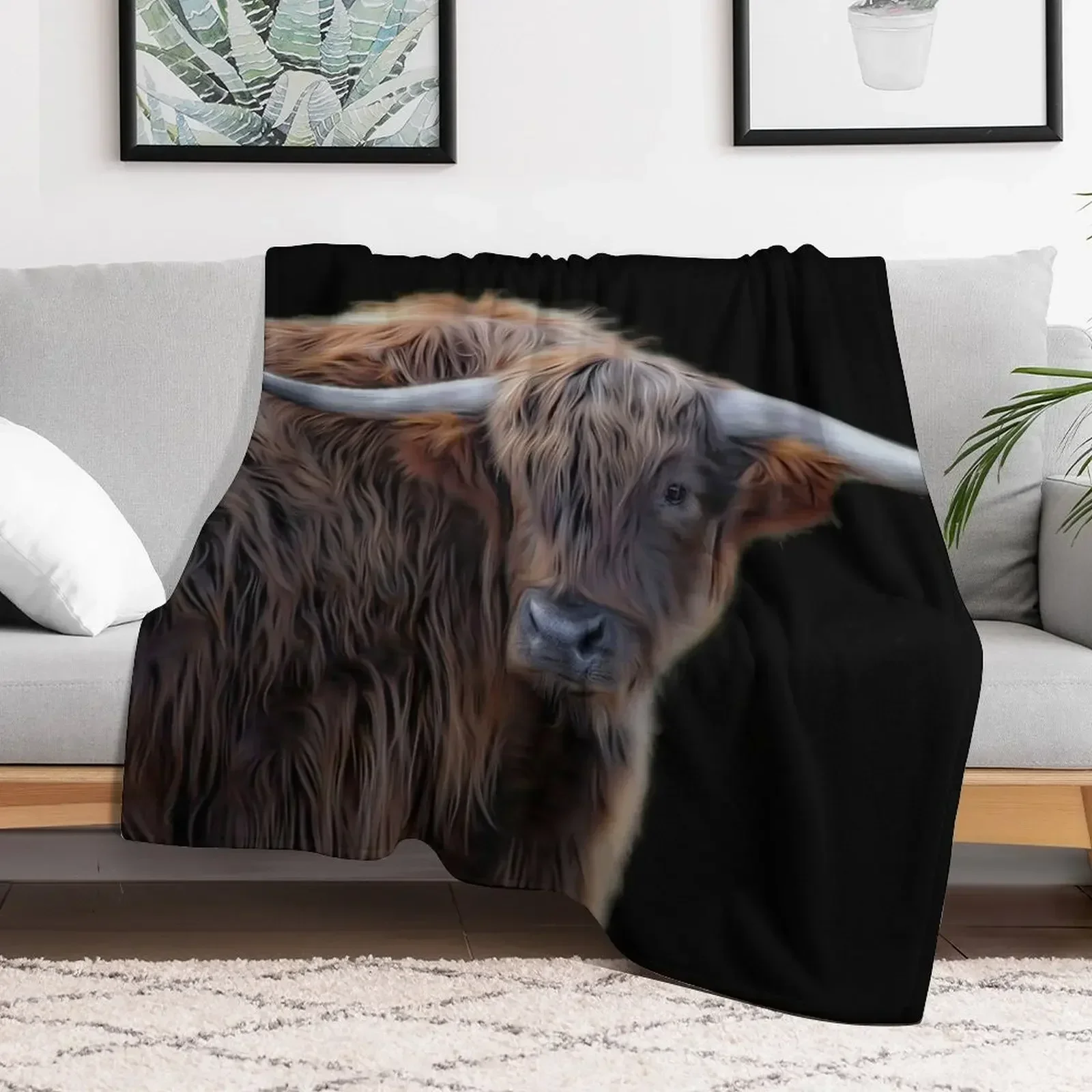 

Scottish Highland cow Throw Blanket Bed blankets ands Giant Sofa Moving Blankets Luxury Thicken warm for winter Heavy Blankets