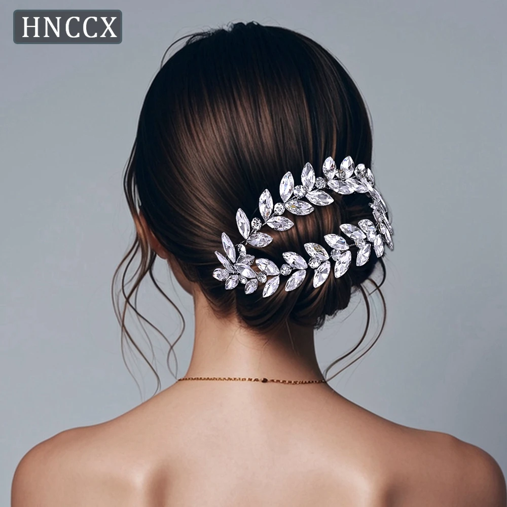 

HNCCX Bride Rhinestone Hair Pieces Silver Color Headpiece For Women Wedding Hair Accessories Party Even Hair Style Jewelry CP792