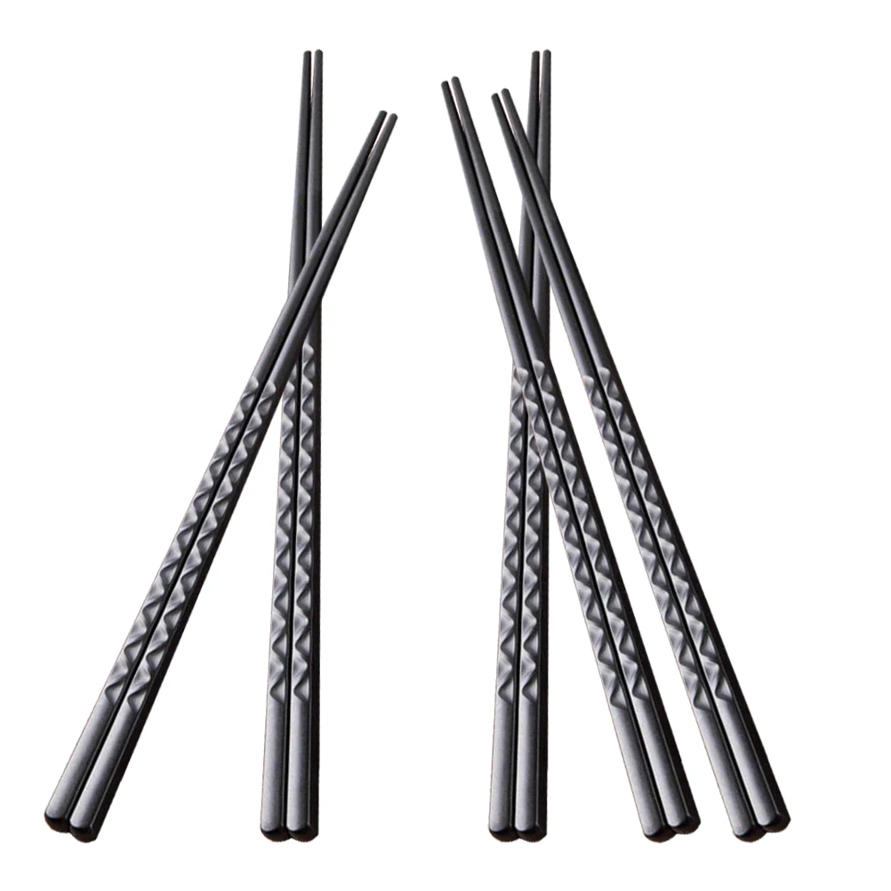 

5 Pairs Japanese Hexagonal Chopsticks Reusable Fiberglass Utensils Easy Clean Anticorrosive Perfect Families Gifts