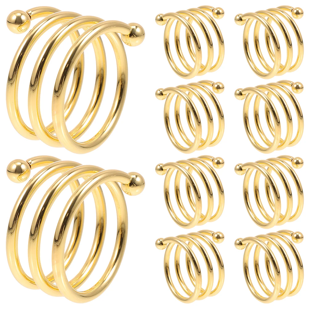 

10 Pcs Spring Towel Adjustable Napkin Elastic Rings Gel Banquet Iron Modern Metal Holders