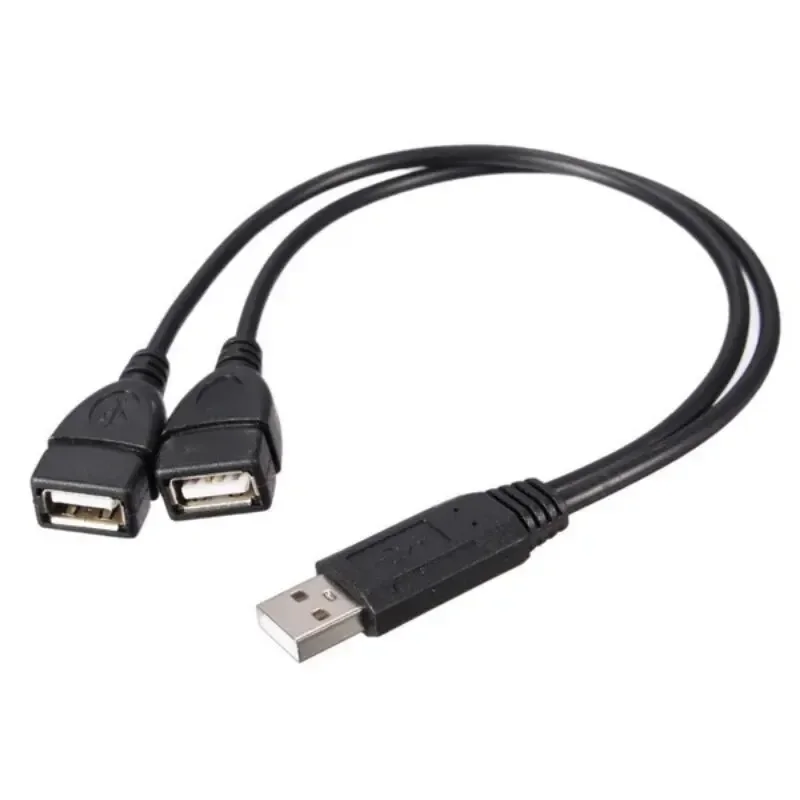 Kabel rozdzielający USB 2.0, jeden na dwa, żeńskie gniazda na dwa męskie, przedłużacz zasilania, wysokiej jakości kabel USB 2.0, wygodny USB