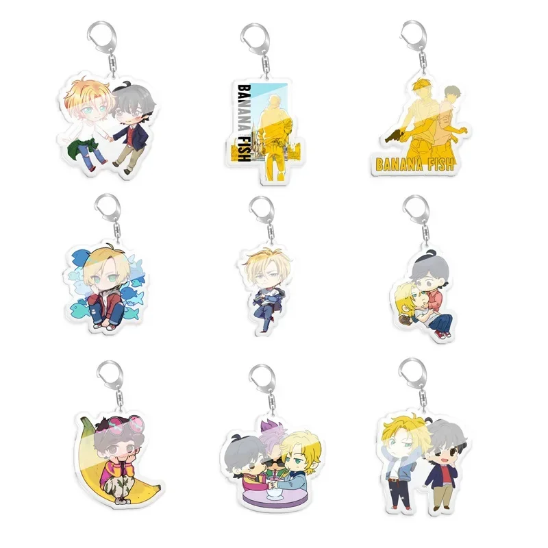 

BANANA FISH Ash Lynx Acrylic Keychain Anime Figures Cosplay Keyrings for Bag Car Key Chains Women Men Jewelry Gift