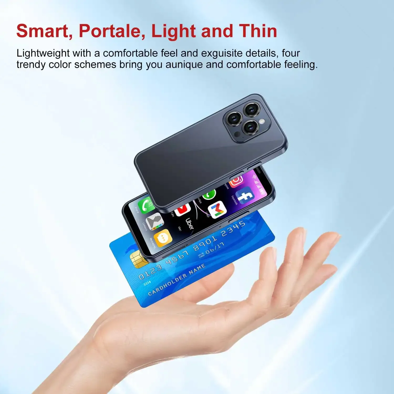 XS15 PRO ponsel pintar portabel 2024 ", ponsel pintar SIM ganda 4G WCDMA Android 3.5 4GB + 8.1 GB GPS WIFI dengan harga rendah 128