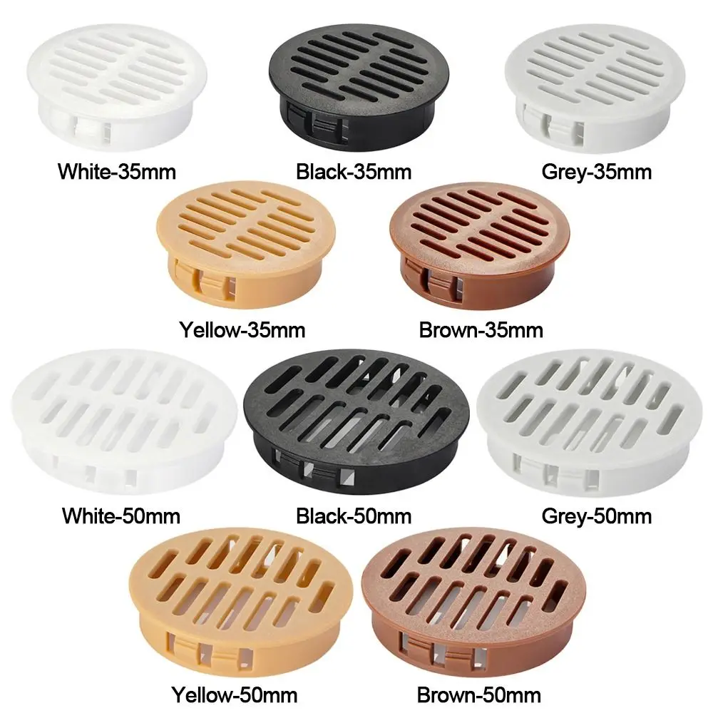 4Pcs 35/50mm Round Cabinet Air Duct Vent Plastic Louver Mesh Hole Plug Decoration Cover Wardrobe Grille Ventilation Systems