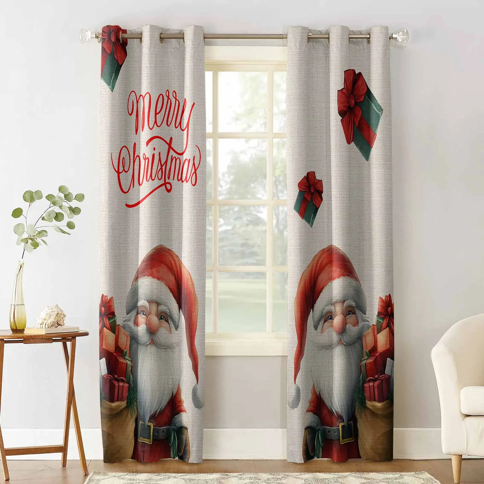 Christmas Gift Beige Curtains For Living Room Kids Bedroom Window Curtain Hall Drape Long Cortinas