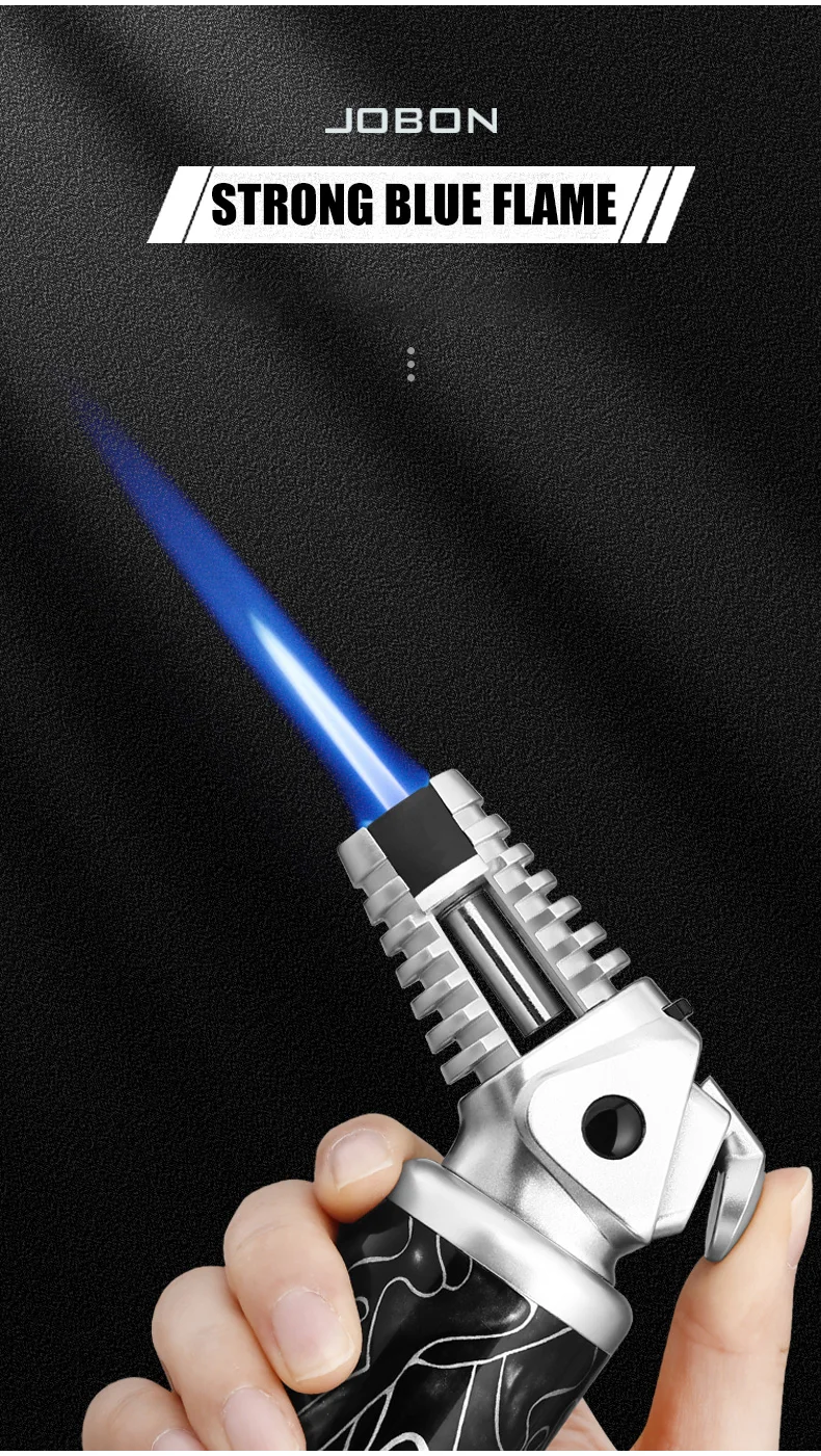 JOBON Strong Flame Gun Lighter Sustainable Flame Ignition  Flame Adjustable Cigar Camping Tool