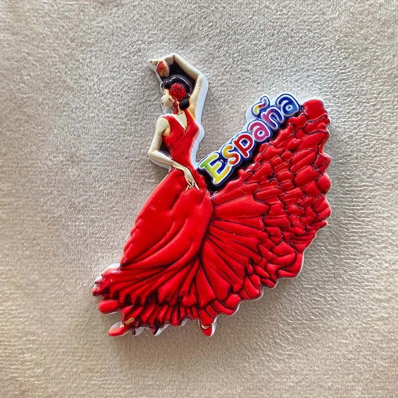 

Spanish Dancer Fridge Magnet Flamenco Dance Travel Souvenir Creative Resin Craft Gift