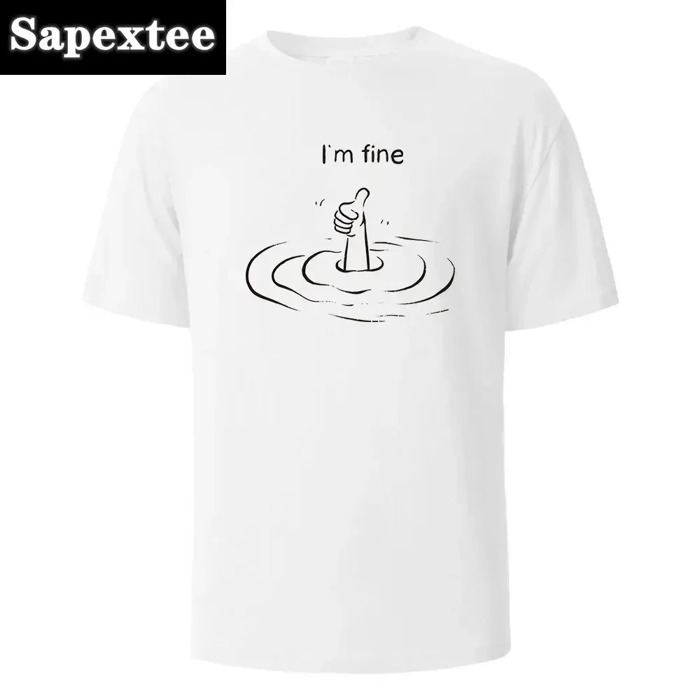 

T'm Fine Print T-Shirt Cotton Summer Tees For Men Women Oversize Casual Tops