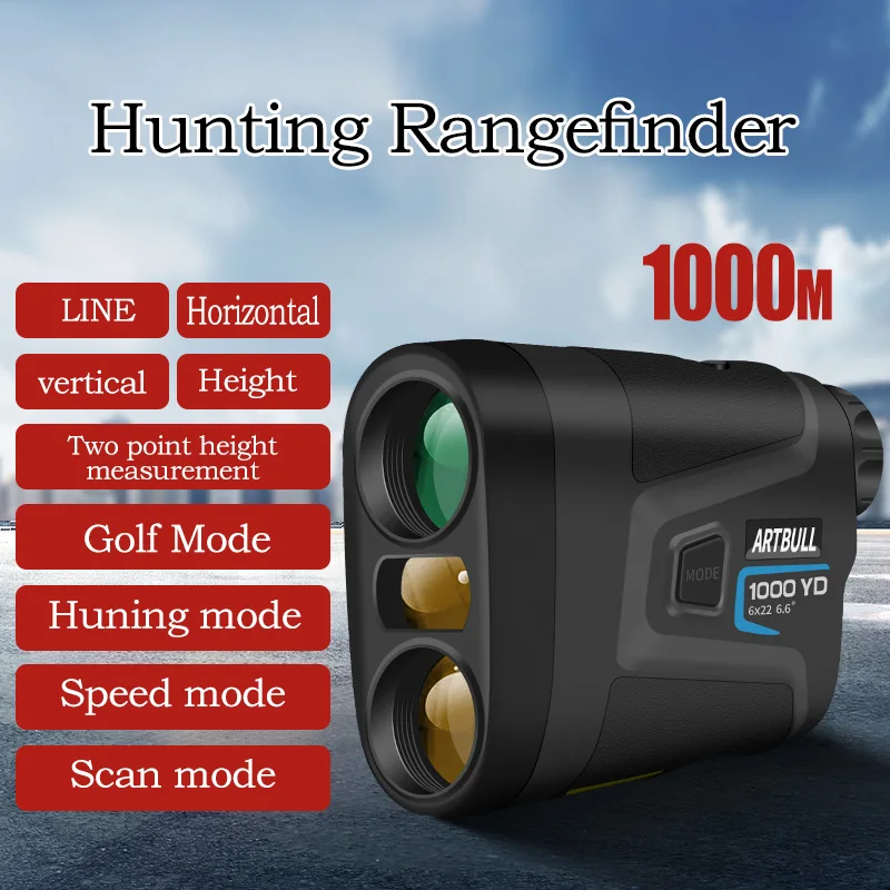 Imagem -02 - Laser Distância Medidor para Esportes ao ar Livre Golf Rangefinder Caça Telescópio Velocidade Meter 1000m