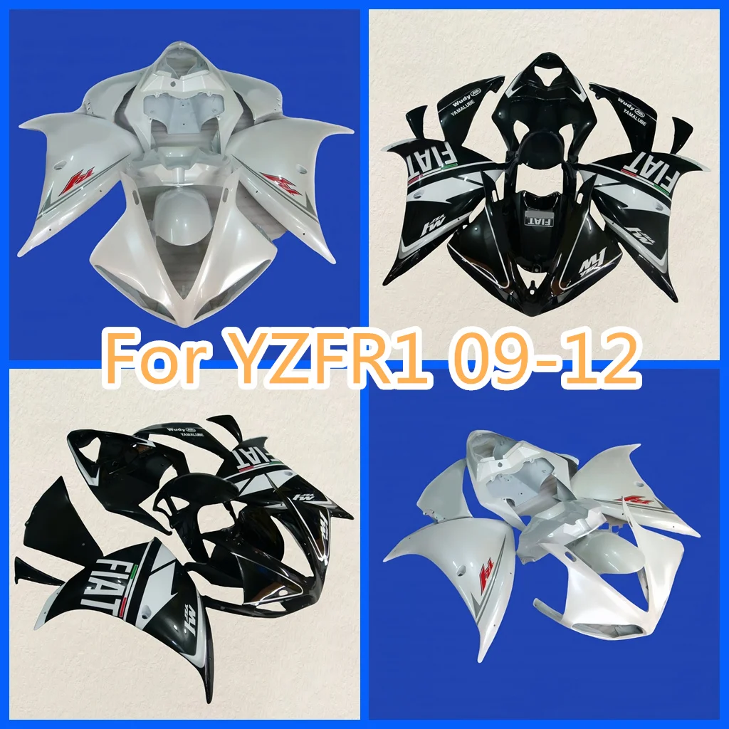 Free customize fairings set for YAMAHA YZF R1 1000 CC 09 10 11 12  white fairing body kit R1 2009 2010 2011 2012