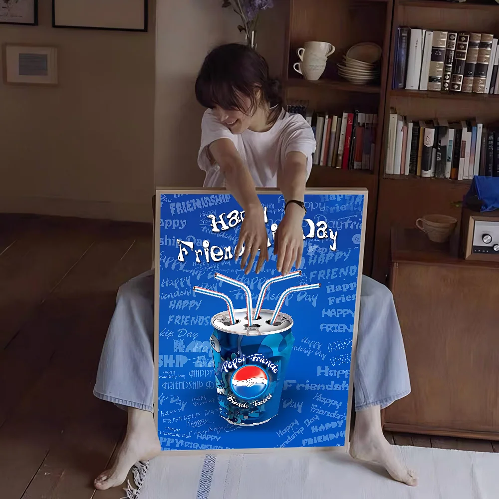 الصودا العلامة التجارية الفن بيبسيس ورق أبيض ملصق مقاوم للماء ورقة ملصق مقهى بار الجمالية الفن طلاء جدران #3