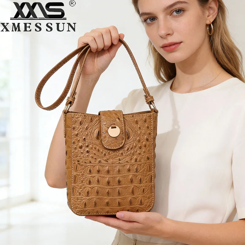 New Trendy Crocodile Pattern Crossbody Bags for Women,2026 Fashion Design Mobile Phone Bag Female Vintage Shoulder Bag ins