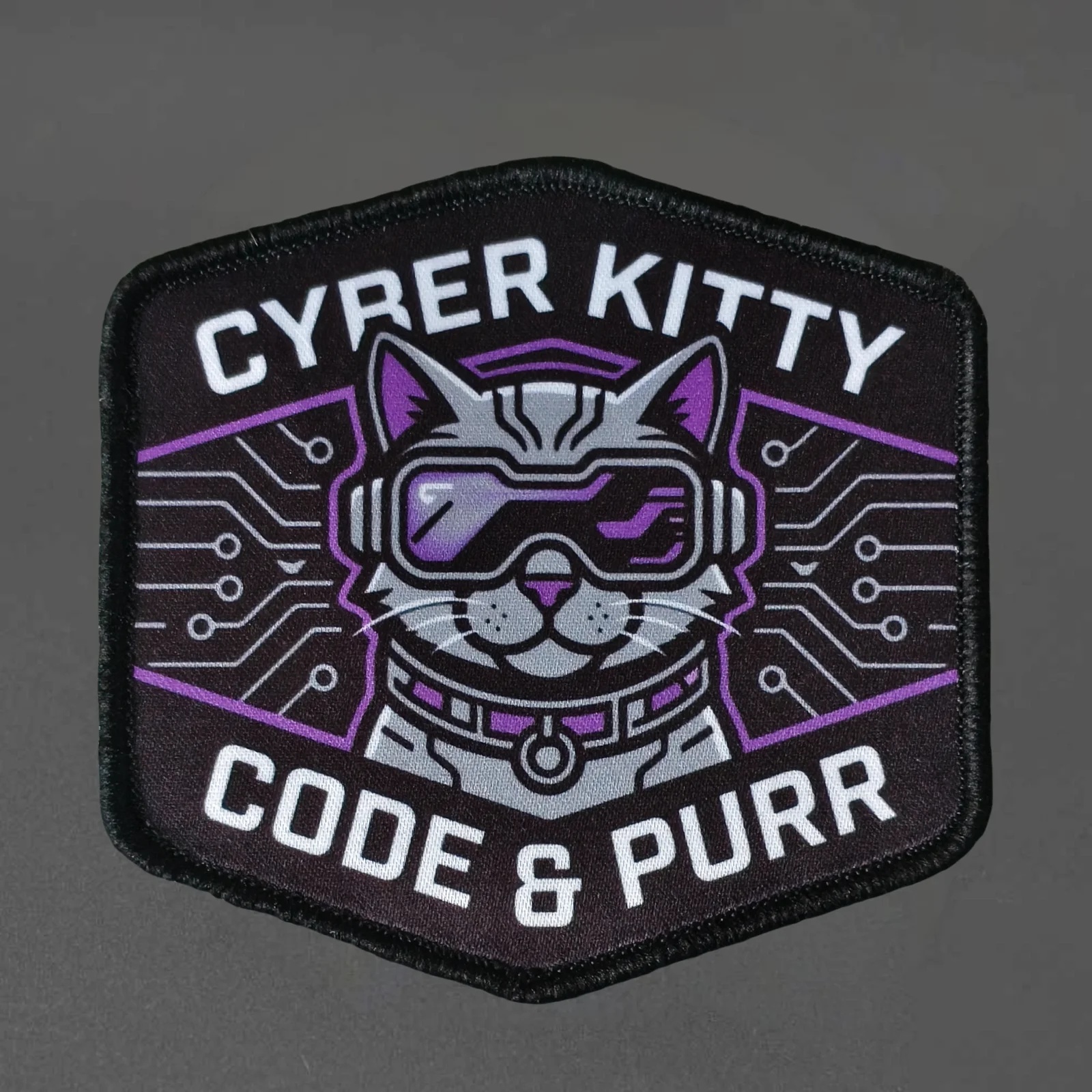 Network Code and Cat Printing Patch Tactical Hook and Loop Badge Backpack Morale Appliques Stickers Armband Patches for Clothing