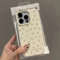 Case For iPhone 17 16 Pro Max 16E 15 14 13 12 11 Pink Flowers Lichee Pattern Silicone Cover For iPhone XS Max X XR 16 Plus Cover
