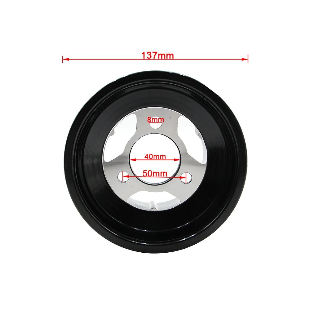 4 Pcs 5 inch Drift Go Kart Aluminium Alloy Wheel Hub Rim Kit 50mm*3 Hole 10x4.50-5 125mm Front 11x7.10-5 180mm Rear Black/Silver