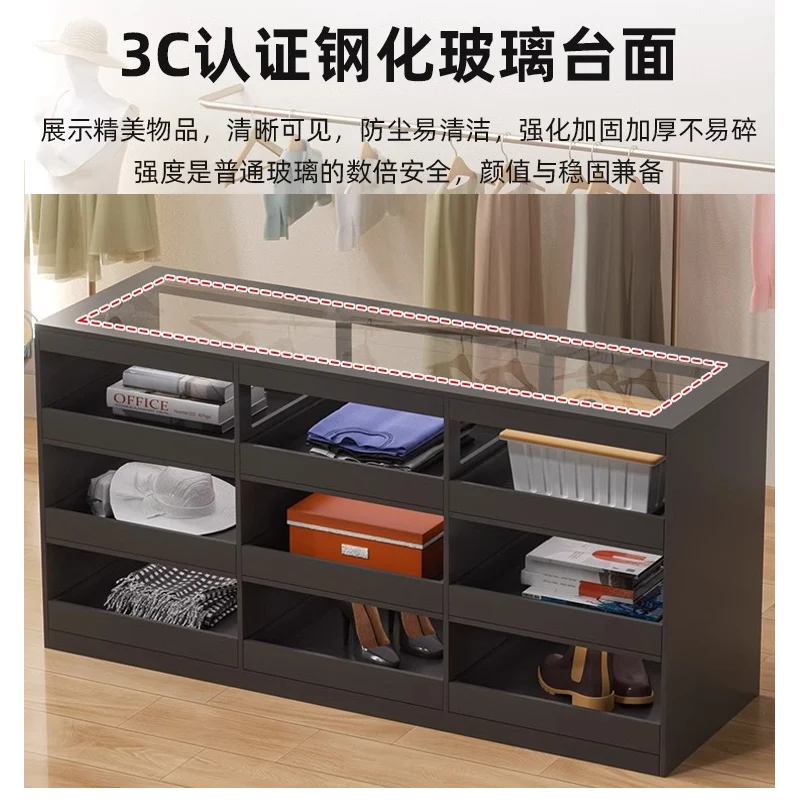 Women's clothing store Nakashimadai store Flowing water platform clothing glass display cabinet Ornament display cabinet