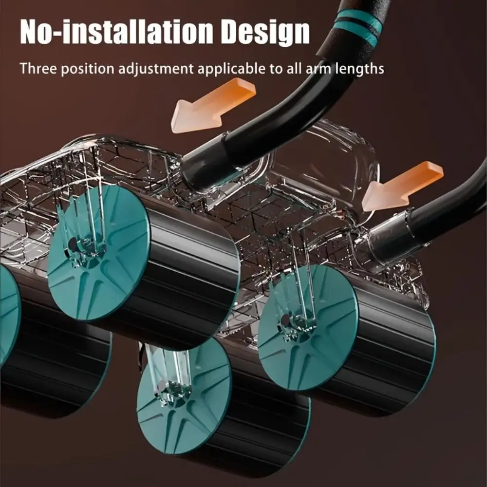 

Четырехколесный ролик для тренировки живота, автоматический противоскользящий тренажер для брюшного пресса с отскоком, многофункциональный с наколенником