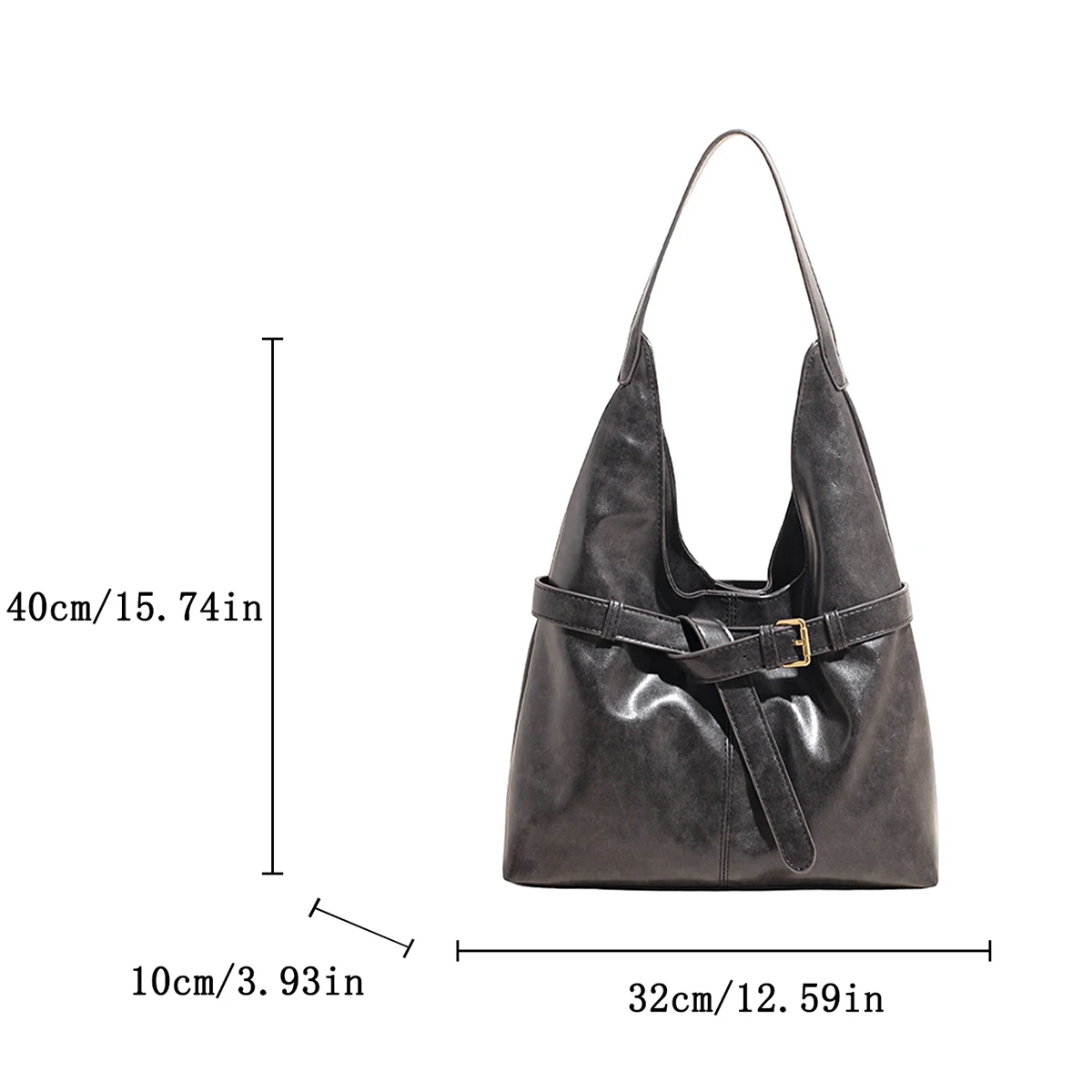 حقيبة كتف لامعة كلاسيكية خفيفة الوزن ذات سعة كبيرة من البولي يوريثان مقاومة للماء بلون سادة ومشبك مغناطيسي ومقابض مزدوجة