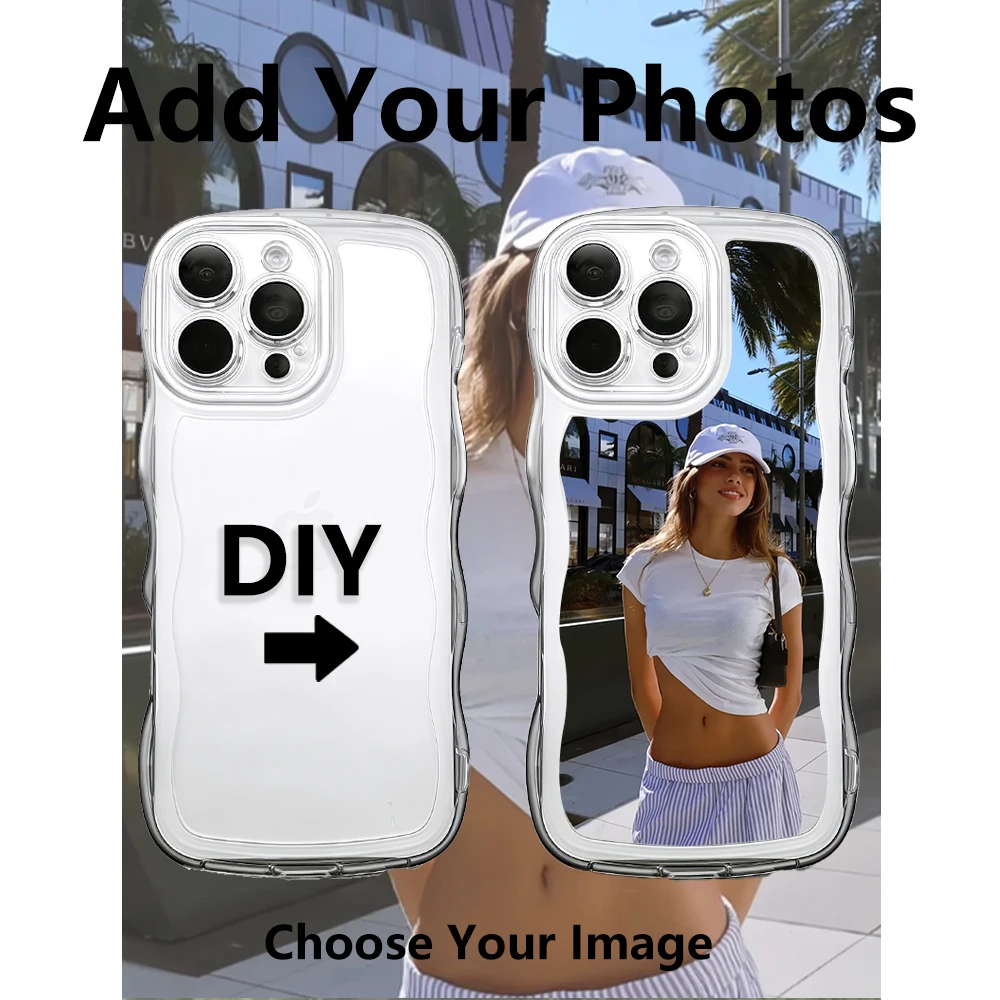 شخصية لتقوم بها بنفسك إطار موجة صور جديدة لينة حافظة من البولي يوريثان آيفون 16 15 14 13 12 11 برو Xs ماكس 16e X XR 7 8 Plus #4