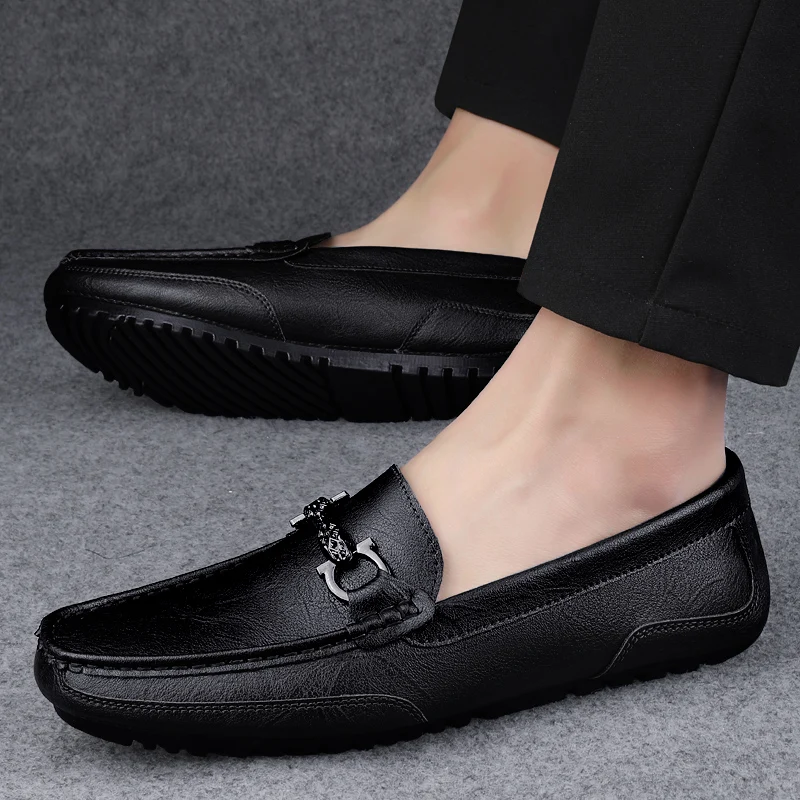 Men High Quality Leather Loafers Men Casual Shoes Moccasins Slip on Men\'s Flats Fashion Men Shoes Male Driving Shoes