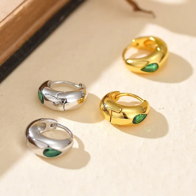 

Серьги-клипсы Jenny&dave из чистого серебра S925 с цирконом в форме капли воды, зеленые, для женщин, серьги-каффы