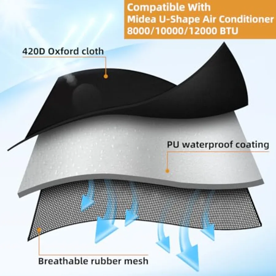 NNG Outdoor Window Air Conditioner Cover Compatible with Midea 8000 BTU 10000 BTU 12000 BTUWindow AC Mesh Cover for Outside Win