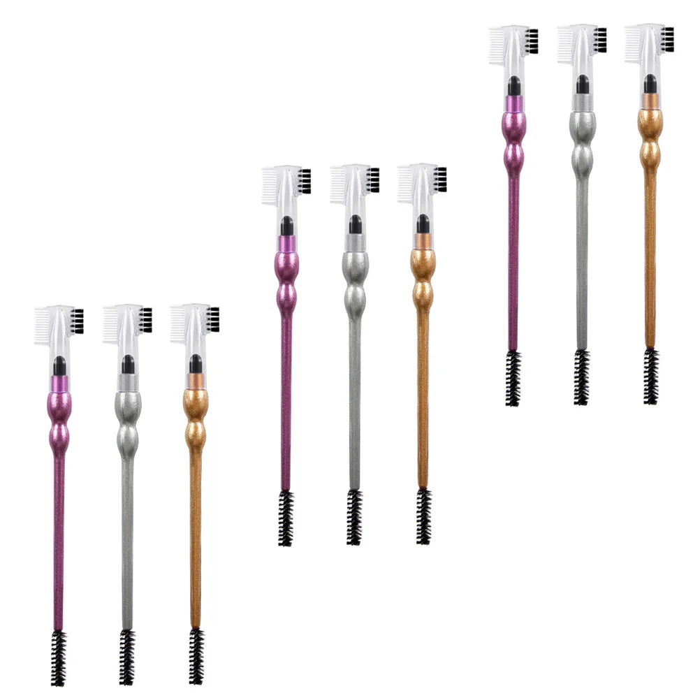 

9pcs EyebrowCombEyeshadowBrushMakeupBrushesDoubleHeadEyelashBrowCombsBrushesEyeShadowSpongeHeadsMultipurpose