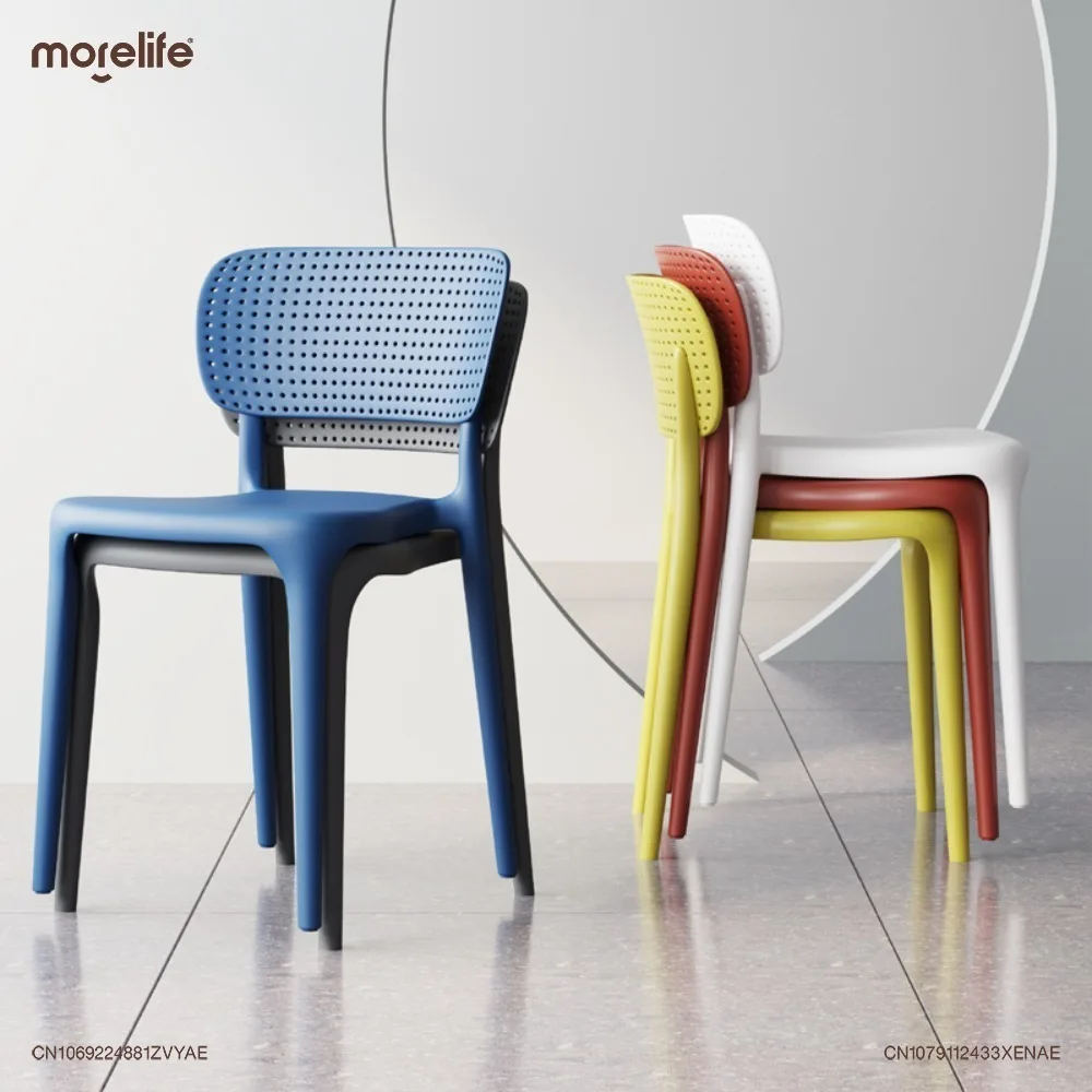 

Plastic Dining Chair Household Thickened Stackable Dining Chairs Nordic Creative Outdoor Beach Chair Silla De Comedor Furniture