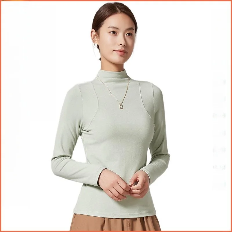 レディース ロングスリーブ ハイカラー ベーススリーブ スリムフィット レーススリーブ ポリエステル繊維 レギュラースリーブ スリーブ その他スリーブ 秋シーズン