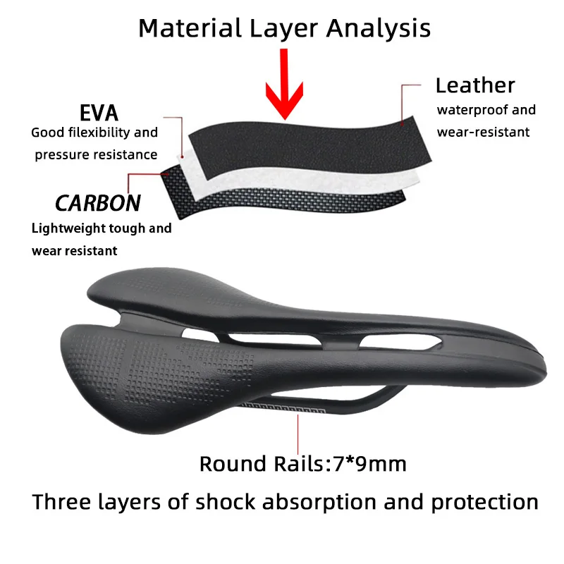 super light  bike Carbon Leather Saddle Road Bike MTB Racing microfiber Soft Seat Cushion Bicycle  RAIL7*9 fame handlebar parts