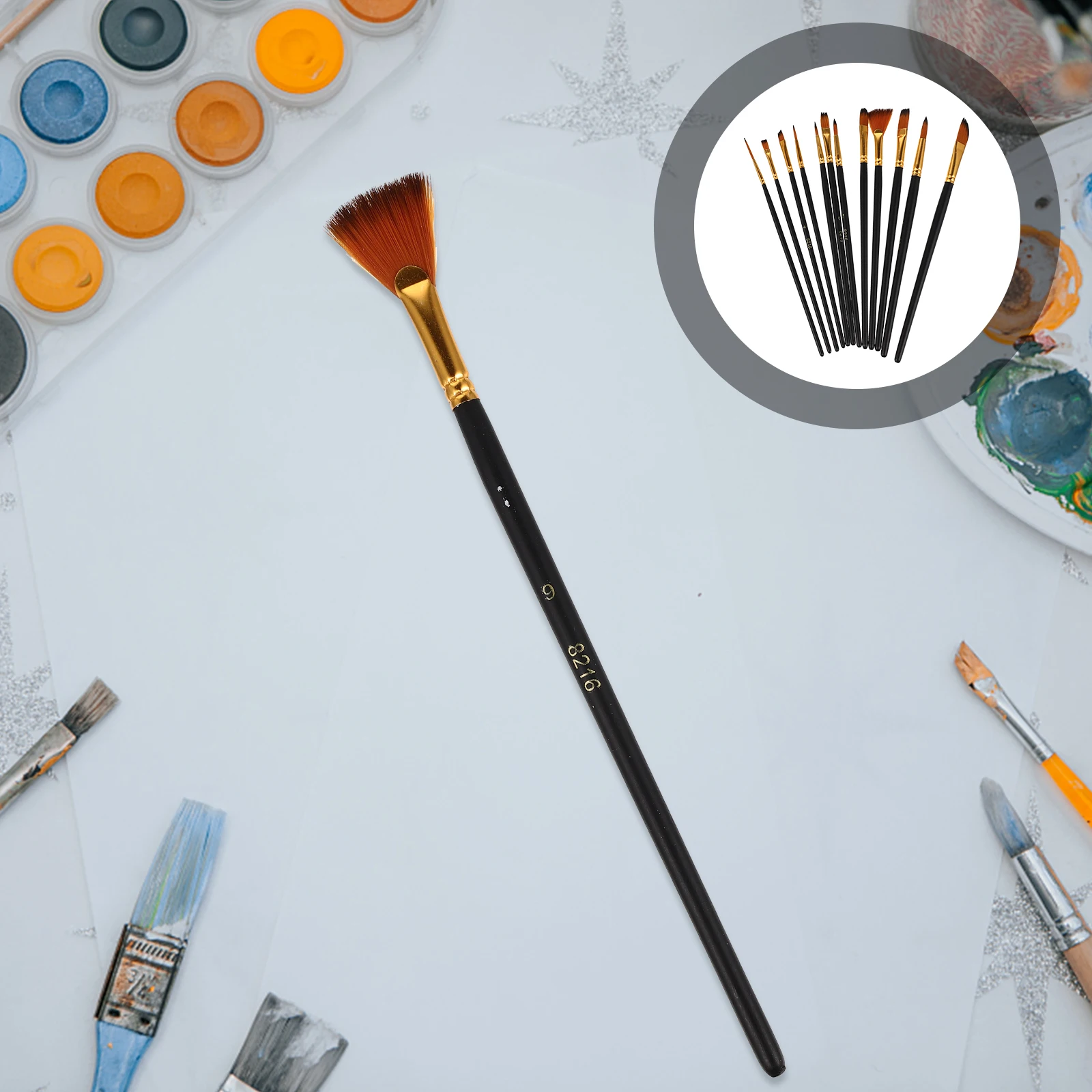 

12pcs Paint Setprofessional Artist Brushes Watercolor Gouache Acrylic Wall Painting Watercolor Brush Drawing Supply Paint