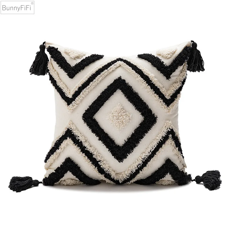 Cuscino rosa trapuntato verde fodera diamantata 45x45cm nero 30x50cm decorazione Boho arancione fodera per cuscino divano letto soggiorno