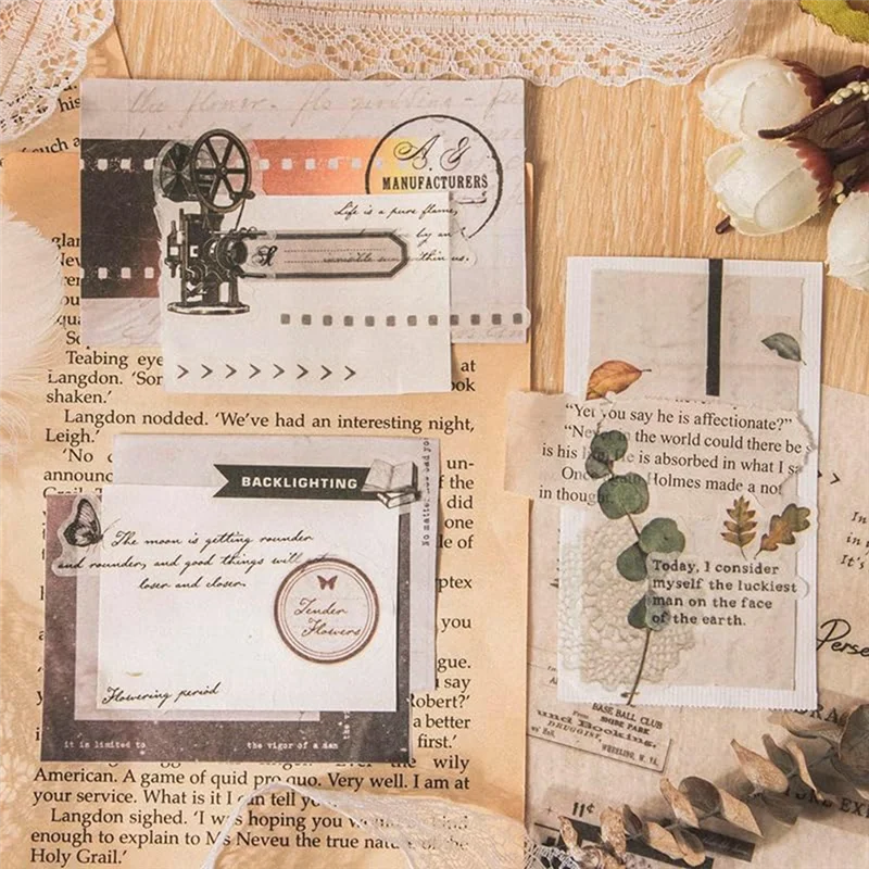 

ABRO-40 Sheets Nature Themed Washi Stickers Book For Adults, Botanical Plant Stickers Junk Journaling Scrapbook Supplies,B Durab