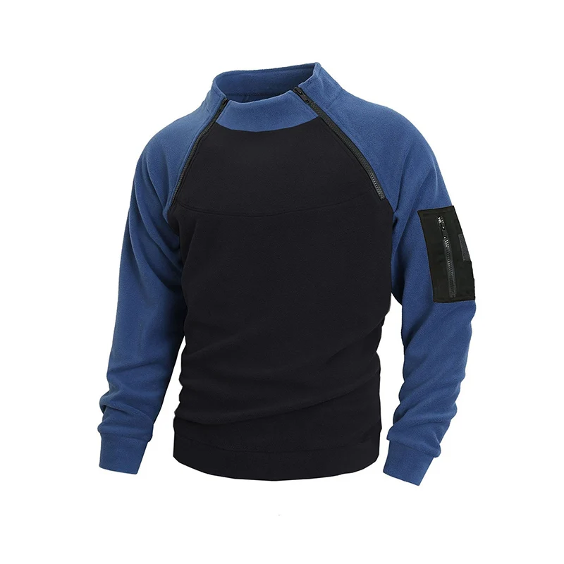 

Американская тактическая одежда, мужские осенне-зимние мягкие теплые уличные джоггеры, пуловеры на молнии с боковым карманом и воротником-стойкой