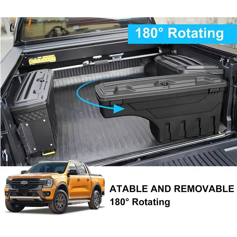 For Ford Ranger T9 2023 2024 Wildtrak Sport XLT XLS XL Tailgate Swing Case Storag For Ford Ranger Raptor Toolbox 1PC Car Styling