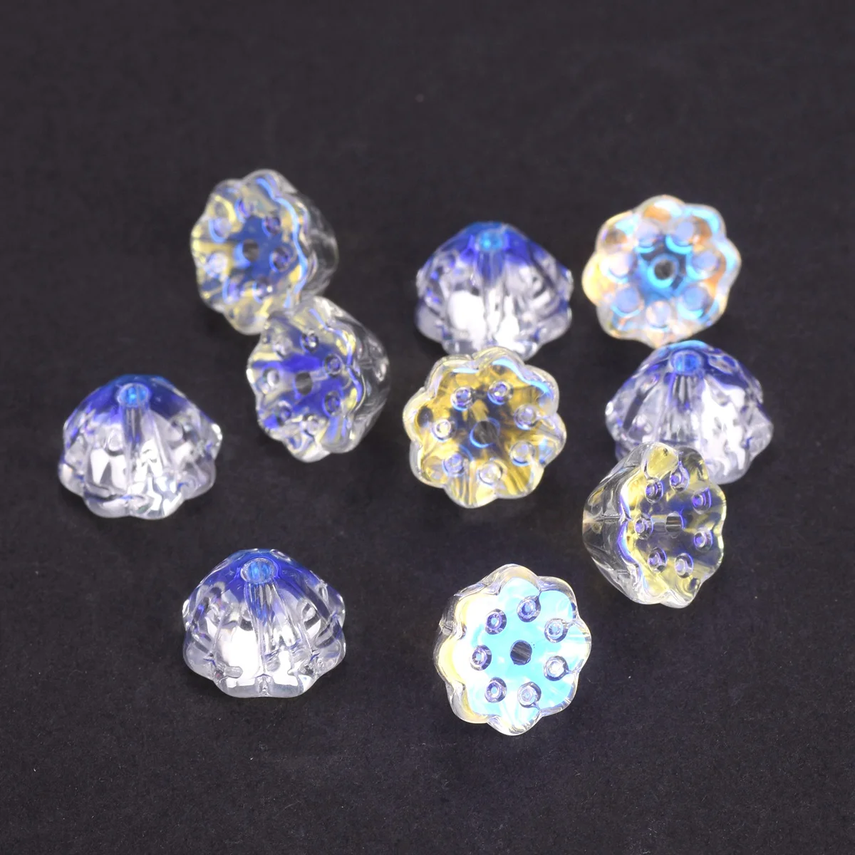 10pcs 10mm Lotus seed pod forma cristallo Lampwork vetro branelli allentati artigianato lotto per gioielli che fanno risultati fai da te